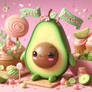 avocado kawaii pastel cgi model