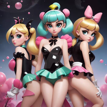 powerpuff girl inspired portrait kawaii cute