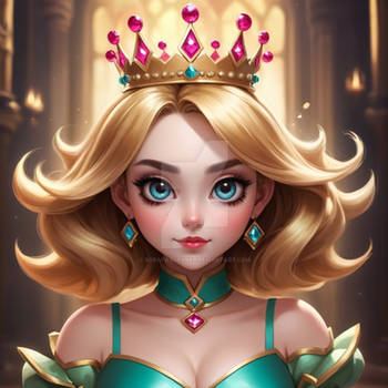 princess with crown model portrait 3D babe