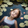 girl sleeps in a pond 3d nature woman