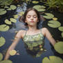 AlbedoBase XL girl sleeps in pond floating on her 