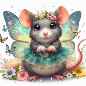 rat in fairy costume kawaii fantasy cgi