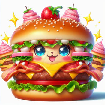 hamburger 3d model food cute kawaii