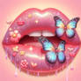 juicy gorgeous lips with buttefly cute