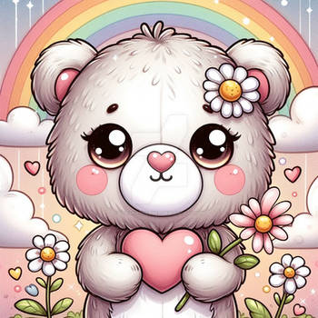sweet kawaii bear valentines day teddy cgi