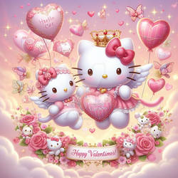 hello kitty romantic valentines day digital art