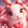 sweet rabbit valentines romantic digital art