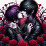 emo couple digital art portrait cute love romantic