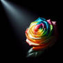 rainbow rose flower digital art cute