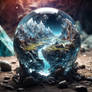 planet earth made of crystal digital art