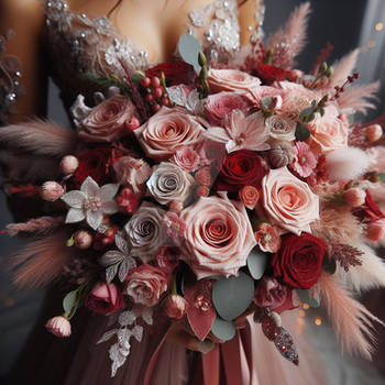 wedding bouquet flowers digital art