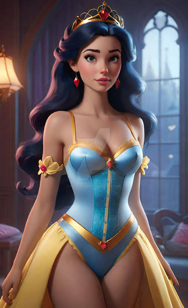 disney princess in lingerie HD digital art babe mo