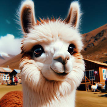 llama portrait animal HD digital art