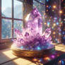 dreamy bright colors crystal amethyst digital art
