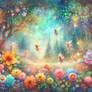 soft sweet scenery in nature with fairies digital