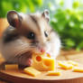 mouse eats a block of cheese cute digital art