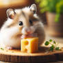 mouse eats a block of cheese cute digital art