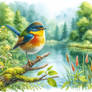 gorgeous bird sweet nature digital art