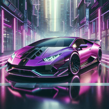 Purple Lamborghini Huracan exotic car race digital