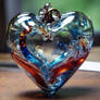 glass heart perfume bottle digital art