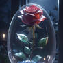 Rose in glass in the night moonlight flower HD