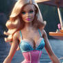 Barbie lingerie babe model on boat HD