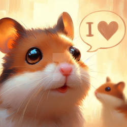 hamster in love cartoon digital art