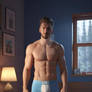 handsome hunk in underwear guy model HD