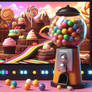 gumball vending machine in candy land