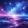 purple galaxy with stars cute digital art