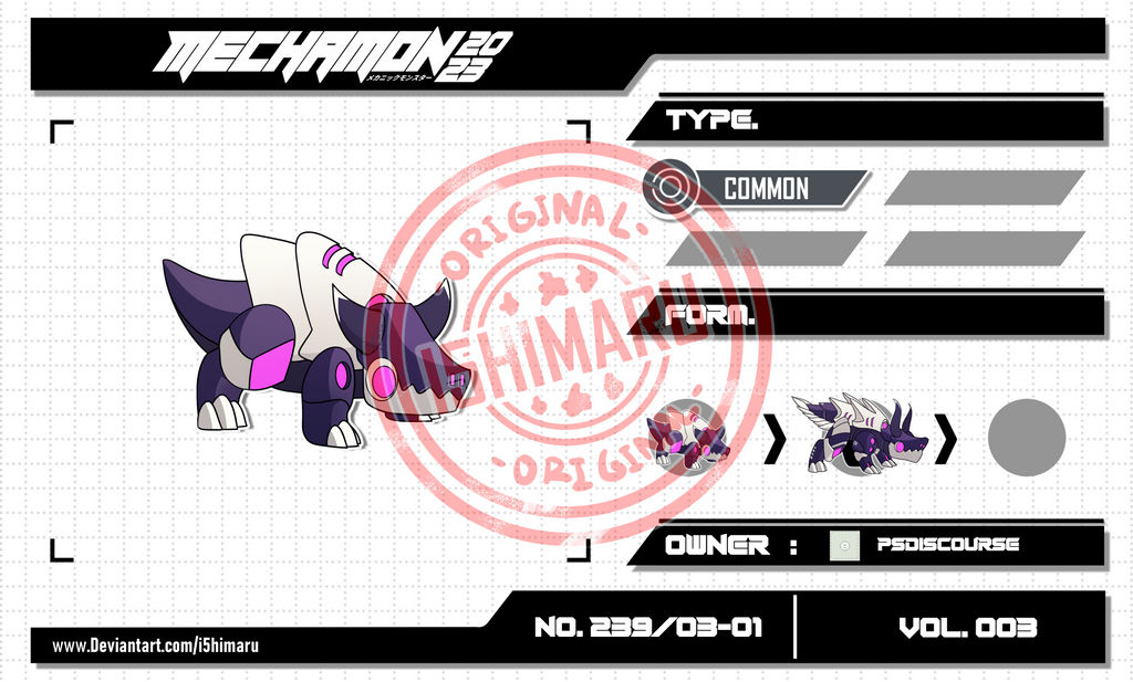 Mechamon Mechamon NO.239/03-01 | VOL.003 by I5HIMARU on DeviantArt