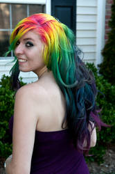 Rainbow Hair in Curls