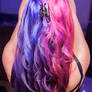 Long Pink + Purple Curled Hair