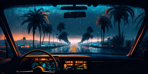 Night Drive - Midjourney