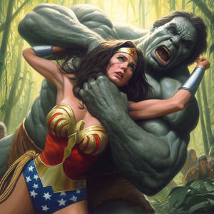 Wonder Woman vs a Mutant Monster