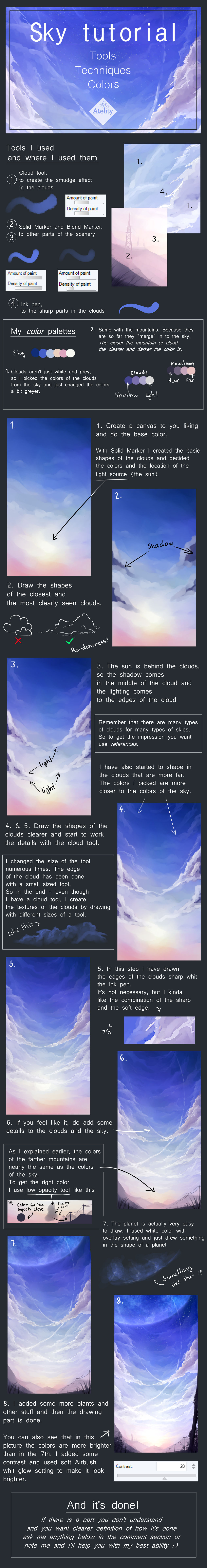 Devy Sky's Tutorial Cloudy sky tutorial by Ninnqin on DeviantArt