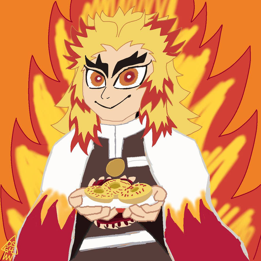 Dought Rengoku A Donut offering you a Donut:A Rengoku drawing by OrangeSquidy64 on ...