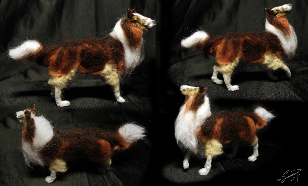 Needle felted collie III