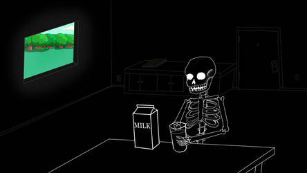 Skeleton Drinking Milk01