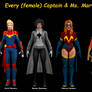 Every (female) Captain and Ms. Marvel (Texverse-d)