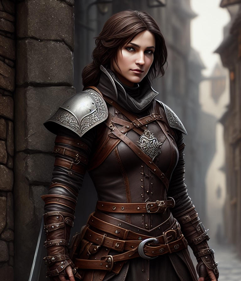 Rogue Rider Woman RPG 40 fantasy portrait of a female rogue confiden by JaredSyn on ...