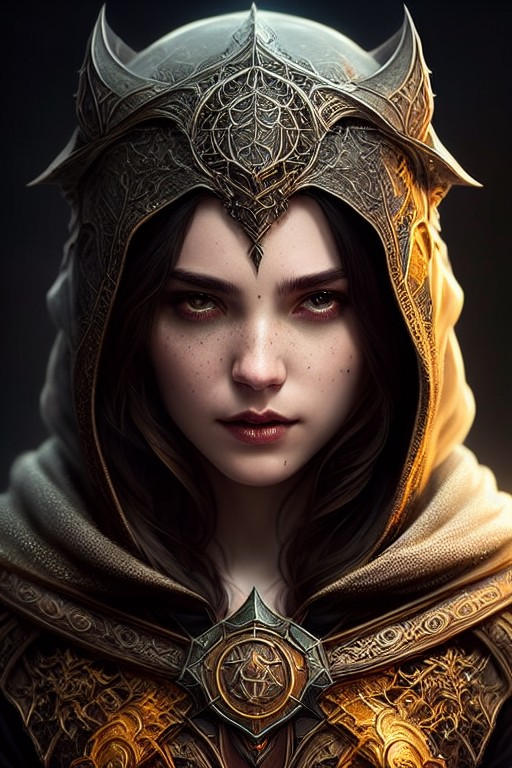 RPG 40 female sorceress wearing a dark robe with h by JaredSyn on ...