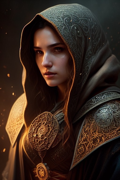 RPG 40 female sorceress wearing a dark robe with h by JaredSyn on ...