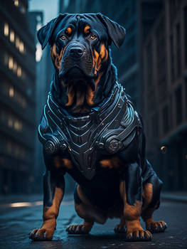 Leonardo Diffusion hyper realistic rottweiler dog 