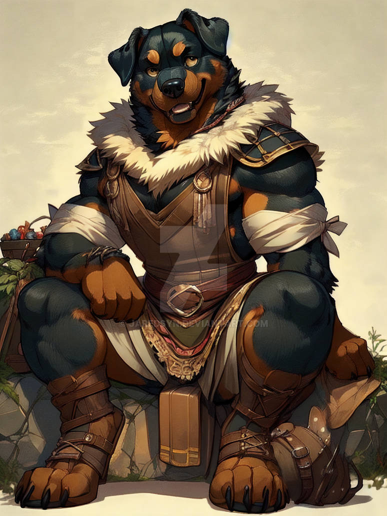 Buff Rottweiler Character IndigoFurryMix-AnthroRottweilerWarrior2 by JaredSyn on DeviantArt