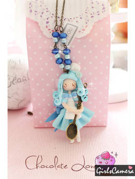 BLUE BERRY CHEESE CAKE DOLL NECKLACE