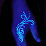 Hand blacklight tattoo