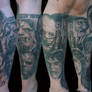 monster leg sleeve tattoo