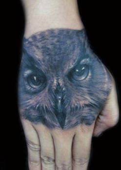 Owl Tattoo on hand