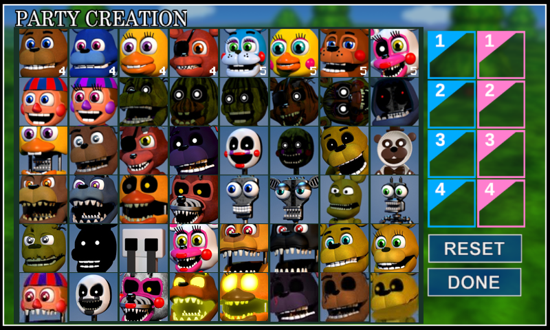 Fnaf world roster Fnaf world roster